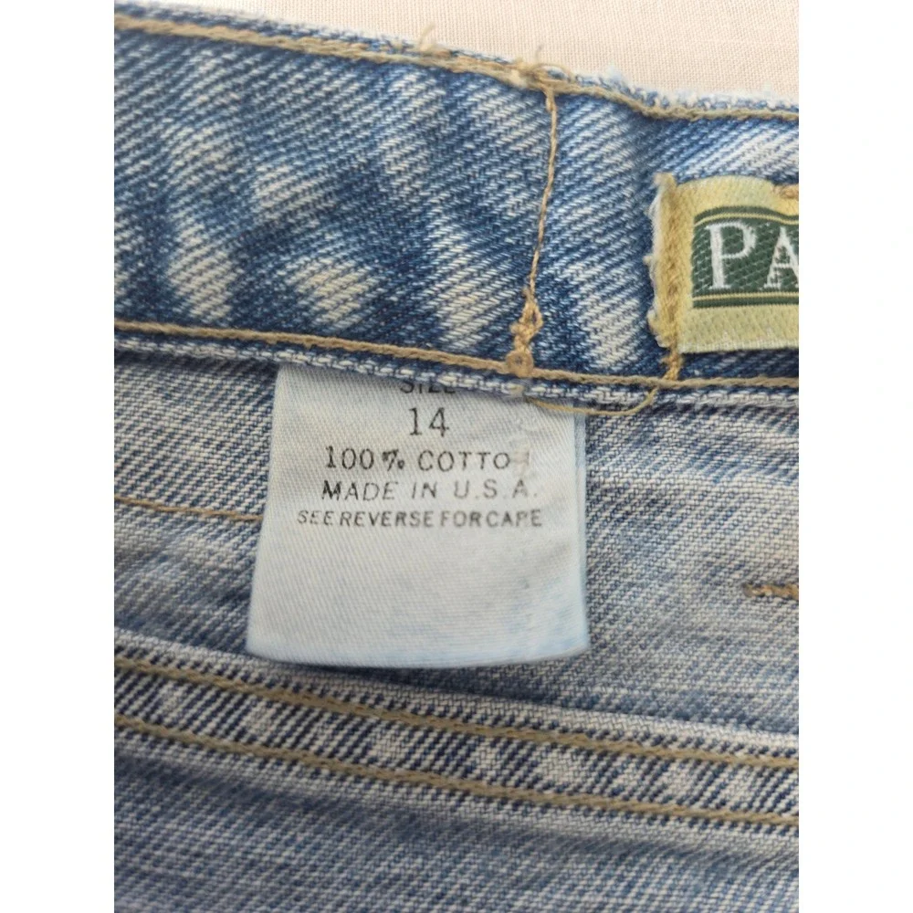 Vintage‎ Mom Jeans High Rise Tapered 100% Cotton 14 Light Wash Distressed 90s